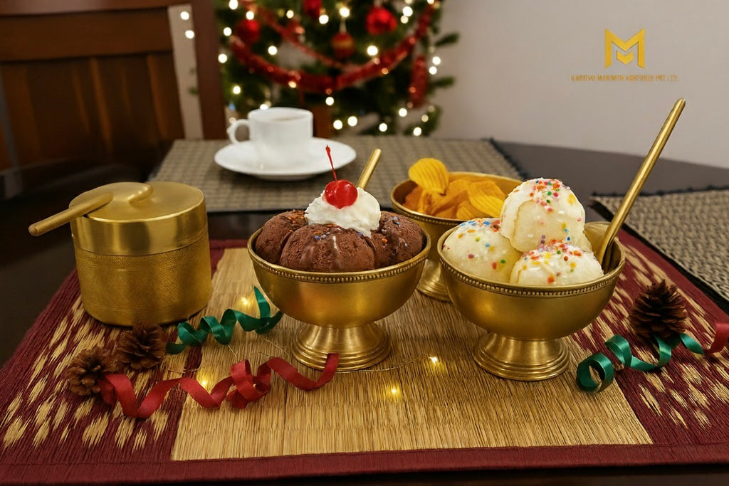Pure Brass ice-cream/Dry Fruits/Serving Bowl