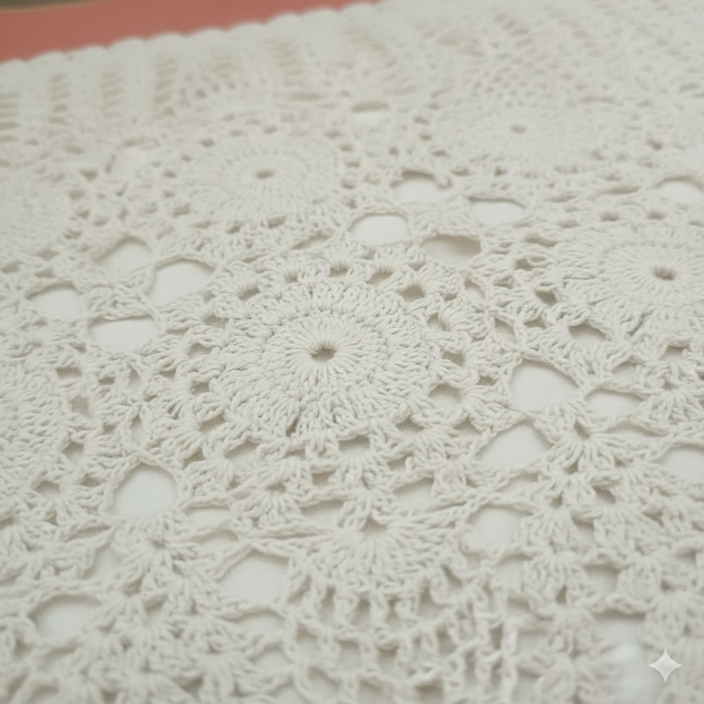 Hand woven Crochet Cushion Cover ,Off-White , (16" x 16") - The Ultimate Neutral Texture Quantity-1 Piece