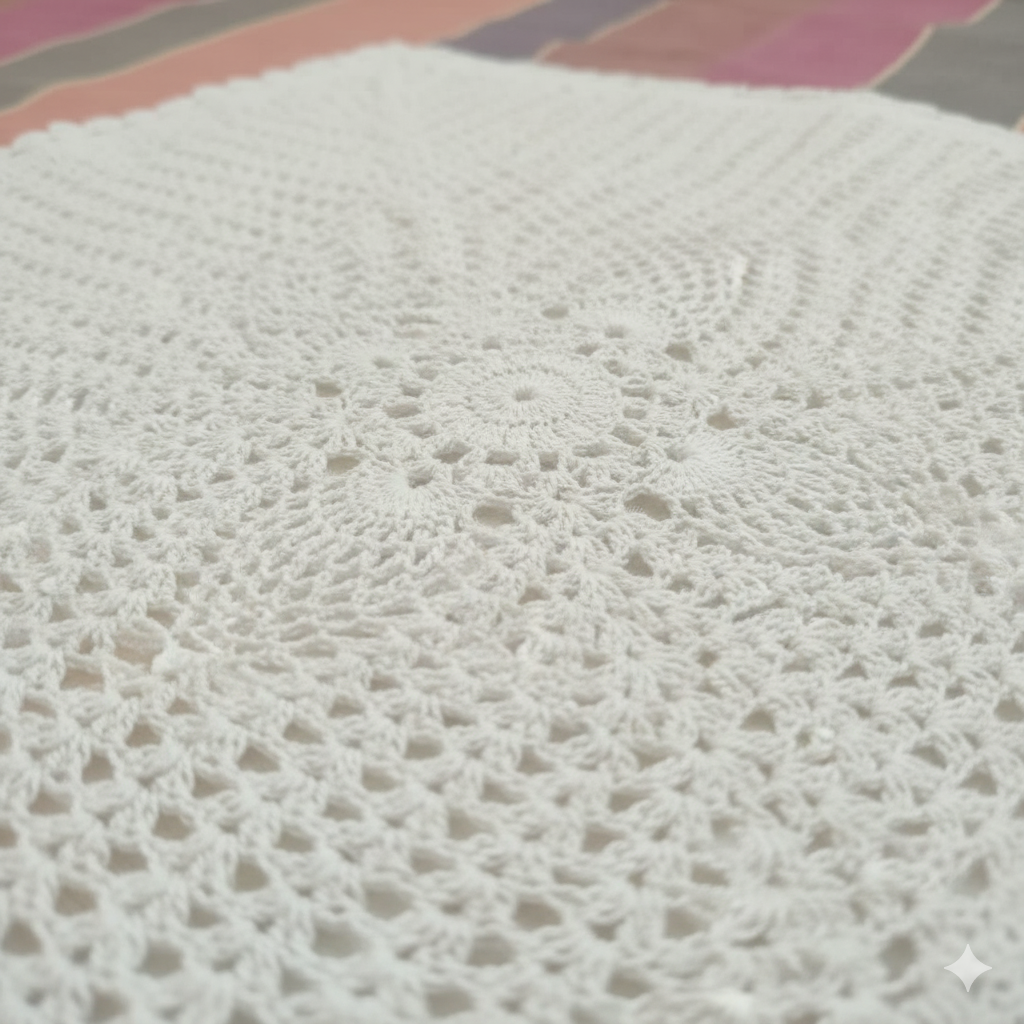 Hand woven Crochet Cushion Cover Off-White (16" x 16") - The Ultimate Neutral Texture Quantity- 1 Piece