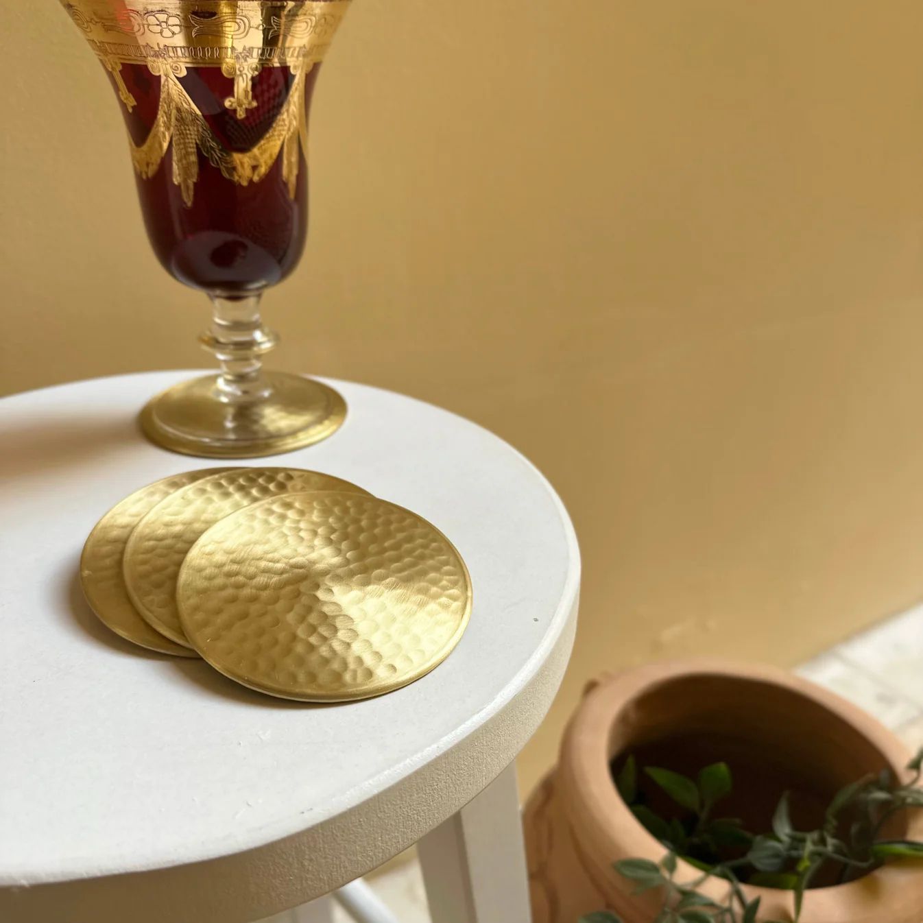 Pure Brass Coaster Set of 2
