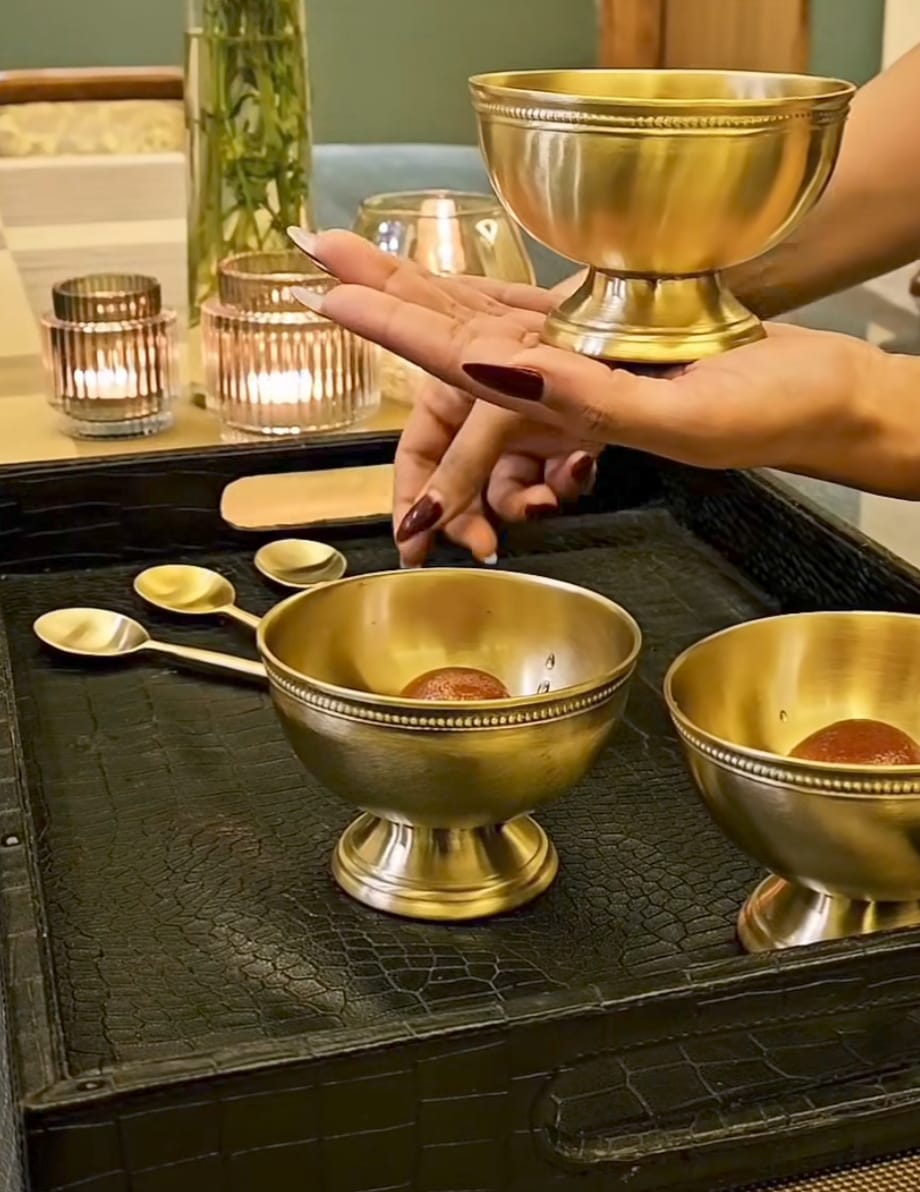 Pure Brass ice-cream/Dry Fruits/Serving Bowl